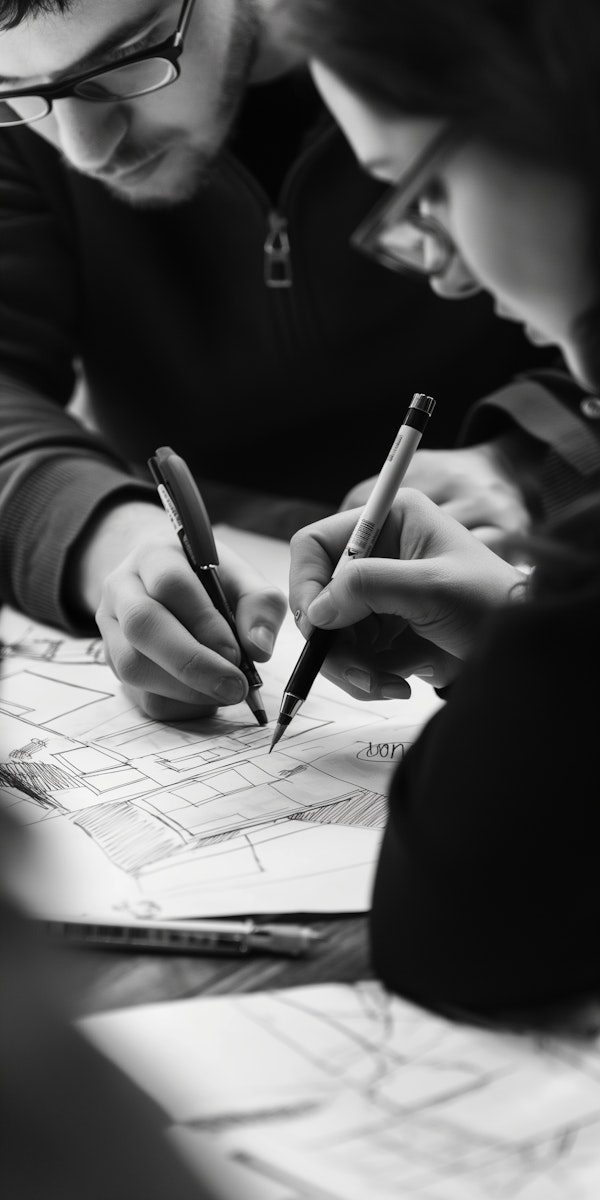 Consultants documenting a business workflow